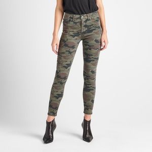 Hudson womens midrise ankle super skinny jeans in infantry camo